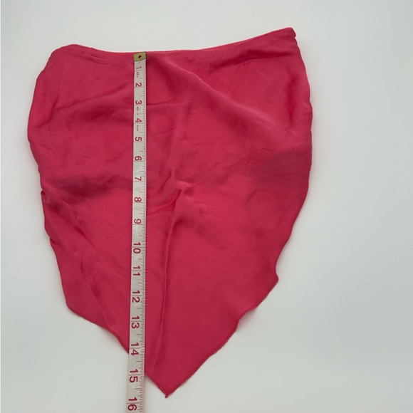 Free People One Long Pink Satin Scarf Top - Picture 4 of 8